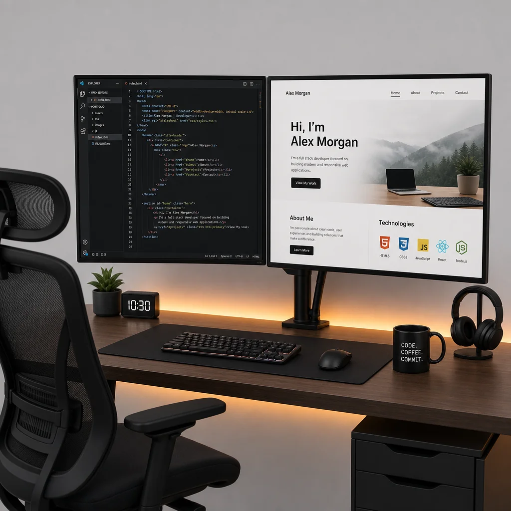 Web development and design interface